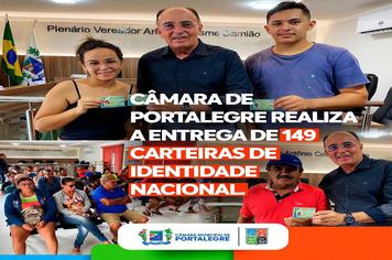 Câmara de Portalegre realiza a entrega de 149 Carteiras de Identidade Nacional.